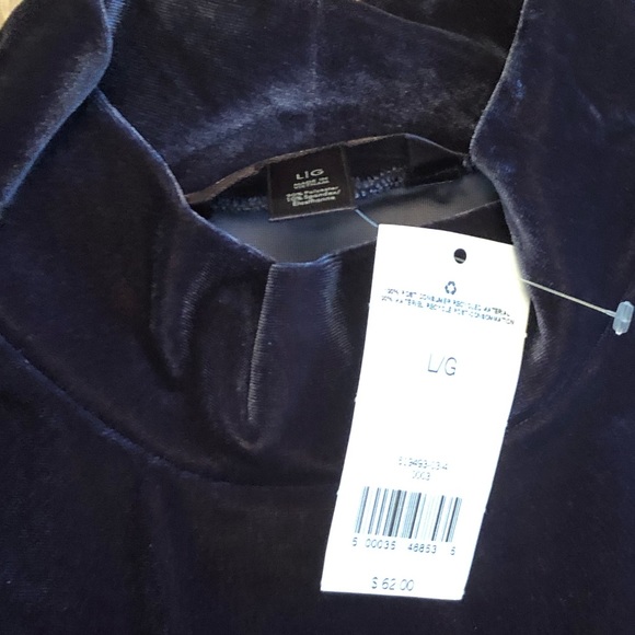 Navy Velvet Mock-Neck Top Banana Republic - Picture 3 of 3